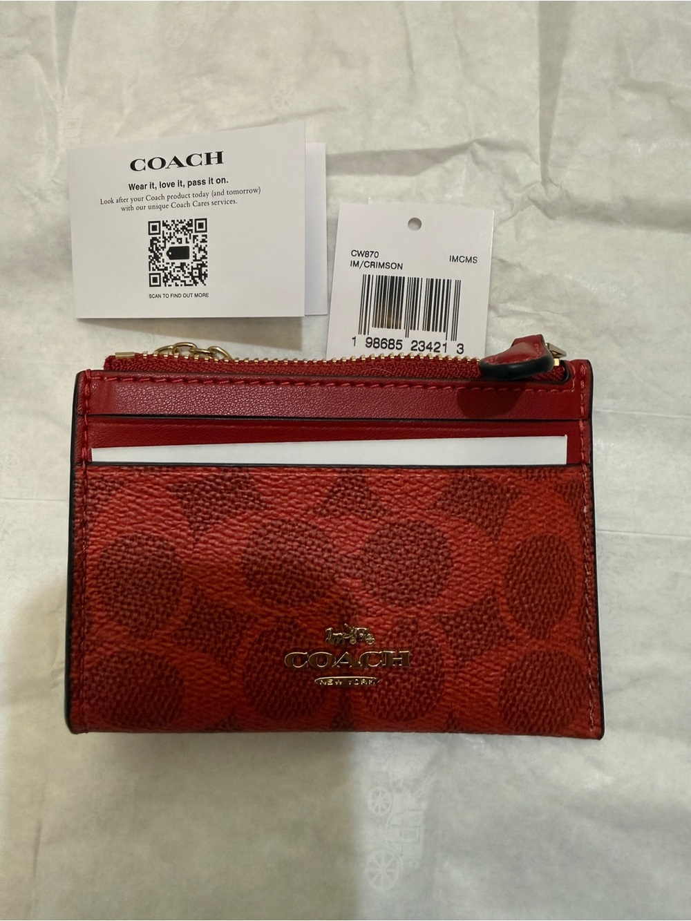 Coach Mini Skinny Id Case In  Signature Canvas